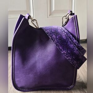 Versatile Jewel Toned Purple Crossbody  Snake Print Guitar Strap + Solid Strap
